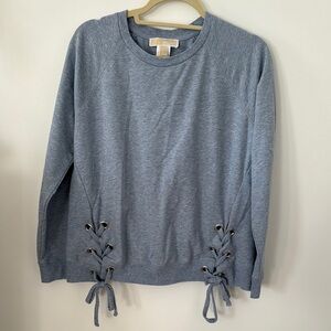 Blue Michael Kors Lace-Up Sweatshirt